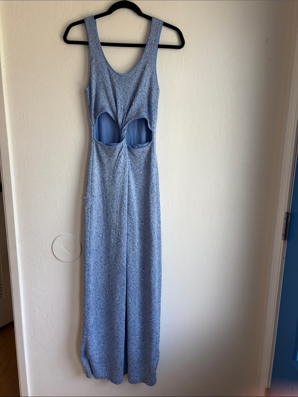 Simkhai Rayne dress size 4 sequin sparkly knit long cut-out